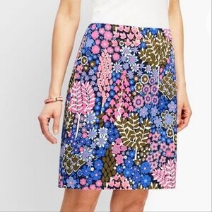 NWT Talbots Woman Wildflower Floral Print Cotton Stretch Mini Pencil Skirt 18P